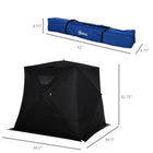 Outsunny - Tente De Pêche Sur Glace Isolée Pour 4 Personnes, Abri Portable Avec Fenêtres De Ventilation-Les piquets et les boucles de cordon sont utilisés pour ajouter de la stabilité lors des journées venteuses   
