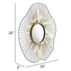 Zuo - Miroir rond Comet - Noir/Or-Garantie limitée de 3 ans
