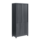 Manhattan Comfort - Bibliothèque Jodie 31 po style mid-century moderne - gris charbon-Pieds surélevés en bois manufacturé pour la mode et la durabilité