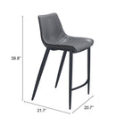Zuo - Magnus Tabouret de comptoir - Dark Gris/Noir - Ensemble de 2-7