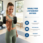 MotionGrey - Haltère  à poids fixe pour l’entraînement musculaire à domicile - 60 lb-Conçu pour la musculation à domicile avec un poids d’entraînement clairement identifié de 60 lb