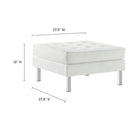 Modway - Loft Touffe Cuir végane Ottoman - Blanc argenté-Sellerie lisse en cuir synthétique