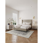 Manhattan Comfort - Dumbo table de chevet moderne à 2 tiroirs et commode à 3 tiroirs - blanc et gris rustique - ensemble de 2-Comprend 5 tiroirs à extension totale conçus avec des lignes nervurées texturées verticales