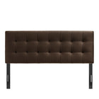 Modway - Lily Velours de performance résistant aux taches Tête de lit Queen size, Marron chocolat-Construction rembourrée