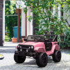 Aosom - camion jouet tout-terrain 12v pour enfants - rose-Les enfants peuvent contrôler la vitesse manuellement de 1,8 à 3 mph 