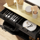 HOMCOM - Buffet de ferme 10 gallons à bascule avec porte-épices et tiroirs - noir-Fonctionne comme buffet, armoire de salle de bain ou meuble d'entrée 