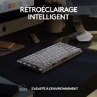 Logitech - MX Mechanical Mini pour Mac Clavier Sans Fil Illumine - Boutons Tactiles Silencieux - Gris ( Space Grey)-Smart Illumination: Touches retroeclairees qui s'allument au moment où votre main s'approche du clavier sans fil et s'ajuste automatiquement selon les conditions lumineuses environnantes