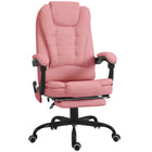 Vinsetto - Fauteuil de massage vibrant à 7 points avec repose-pieds et roulettes pivotantes - rose-7 points de massage par vibration pour détendre votre corps