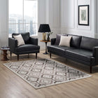 Modway - Kalinda Treillis rustiques vintage marocains Tapis de comédie 8 pi l x 10 pi L - Brun, beige et ivoire-Tissage serré à poil bas