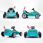 Qaba - Kart à pédales électrique pour enfants 6V 7AH à batterie - bleu-Ceinture de sécurité à deux points et dossier pour plus de sécurité et de confort 