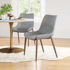Zuo - Magnus Chaise de salle à manger - Gris ardoise/Noyer - Ensemble de 2-Dimensions: 23,6 po L x 21,3 po L x 35,4 po H