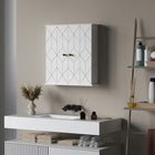 HOMCOM - Armoire murale de salle de bain avec 2 portes, étagère réglable - blanc-Trois niveaux pour vos produits de beauté et articles d’hygiène quotidiens