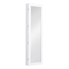 HOMCOM - Armoire à bijoux avec miroir pleine longueur - 14,5 po L x 3,75 po l x 47,75 po H - blanc-Design mural et mince pour économiser de l'espace 