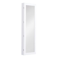 HOMCOM - Armoire à bijoux avec miroir pleine longueur - 14,5 po L x 3,75 po l x 47,75 po H - blanc-Design mural et mince pour économiser de l'espace 