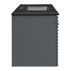 Modway - Render Fixation murale de 48" Vanette de salle de bain - Gris Noir-Bassin d’évier en céramique