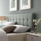 Modway - Lily Tissu rembourré Tête de lit Queen, Gris-Touffage profond avec des bordures stylées
