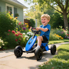 Qaba - Kart à pédales pour enfants avec roues EVA silencieuses - bleu-Quatre roues EVA de diamètre 8,7 po (diamètre 22 cm) offrent une conduite silencieuse et antidérapante sur toutes les surfaces 