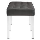 Modway - Loft Touffe Cuir végane Banc - Gris argenté-Rembourrage en mousse dense
