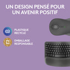 Logitech - MK670 Combo, clavier Wave Keys ergonomique sans fil avec souris sans fil - Graphite - Français-Configuration compacte avec pavé numérique. Disposition double (Windows/Mac). Touches Easy-Switch (connectez jusqu'à 3 dispositifs multi-systèmes d'exploitation). Pieds d'inclinaison (+ 4 degrés). Commutateur Marche/Arrêt. Témoins lumineux de verrouillage