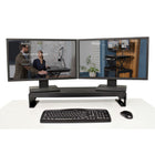 Rocelco - DMS Double support / élévateur pour moniteur avec 4 ports CA et 2 ports USB - Noir-Emplacement de gestion des câbles