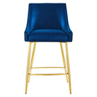 Modway - Discern Performance Velvet Tabouret de comptoir - Marine-Coussinets de pied non marqués