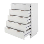 Manhattan Comfort - Granville commode haute moderne 37,8" - blanc-Doté d'une épaisseur de panneau de 25 mm, fabriqué en bois massif de haute qualité et d'une façade de tiroir nervurée en bois massif