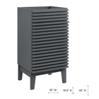 Modway - Render 18" Armoire de toilette de salle de bain (lavabo non inclus) - Gris-Étagère de rangement Adustable