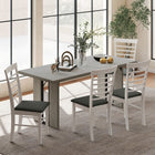 HOMCOM - Grande table à manger 71 po de style industriel pour 8 personnes - finition bois gris-Style industriel avec finition effet bois gris et support en tube d'acier noir qui rehausse la décoration 