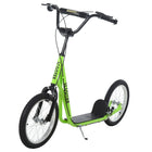 Aosom - Trottinette de rue pour jeunes avec roue gonflable de 16 po, freins doubles - vert-Aide votre petit à améliorer son sens de l'équilibre et à renforcer sa force 