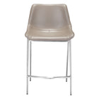Zuo - Magnus Tabouret de comptoir - Brun/Silver - Ensemble de 2-Tissu en faux cuir doux et durable