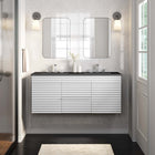 Modway - Render Fixation murale de 48" Vanette de salle de bain - Blanc Noir-MDF et panneau de particules