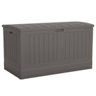 Suncast - Coffre de terrasse extra-large de 200 gallons - couleur Stoney.-Le design unique à fermeture en douceur empêche le couvercle de se refermer trop rapidement et de claquer.