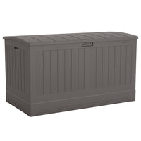 Suncast - Coffre de terrasse extra-large de 200 gallons - couleur Stoney.-Le design unique à fermeture en douceur empêche le couvercle de se refermer trop rapidement et de claquer.