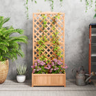 Outsunny - jardinière surélevée avec treillis pour plantes grimpantes - 30 po L x 14 po l x 67 po H -Recouvert de peinture à base d'eau, peinture de qualité extérieure
