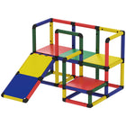 Qaba - Structure d’escalade pour enfants, avec toboggan et plateforme, aire de jeux - couleurs variées-L'ensemble d'escalade tout-en-un avec toboggan offre des heures de jeu actif à l'intérieur 