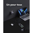 UGREEN - Chargeur Nexode Pro 100 W 3 ports GaN USB-C/USB-A-Protection complète : Équipé de puces de sécurité intelligentes, le chargeur Nexode Pro 100W protège vos appareils contre les courts-circuits, la surtension, la surchauffe et les surintensités, assurant une recharge sécuritaire et fiable