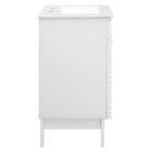 Modway - Render 24" Vanette de salle de bain - Blanc blanc-Coiffeuse à grains de noyer