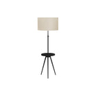 Monarch Specialties - Luminaire - 63 po H Lampadaire - Métal Noir - Abat-Jour Ivoire / Crème - Contemporain-Un lampadaire élégant et moderne de 66 pouces de haut en métal noir, surmonté d'un abat-jour contemporain en tissu lin ivoire en forme de tambour et d'une base au design tripode élégant