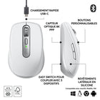 Logitech - MX Anywhere 3S Souris sans fil - Gris pâle-En Plastique Recyclé : Les parties en plastique de la souris MX Anywhere 3S contiennent du plastique recyclé post-consommation certifié - 78 % pour Graphite, 61 % pour Gris Pâle et Rose. À l'exception de l'emballage et des plastiques du récepteur et de l'ensemble de câblage imprimé (PWA)