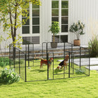 PawHut - Enclos pour Chien 12 Panneaux avec Porte pour Extérieur et Intérieur - 39 po H-Fabriqué en tubes d'acier et fils d'acier pour plus de stabilité