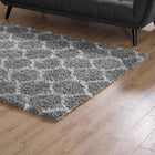 Modway - Solvea Treillis marocain Tapis 5 pi l x 8 pi L Shag Area - Gris et Ivoire-100% polypropylène