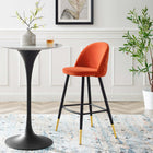 Modway - Cordial Performance Velvet Tabourets de bar - Orange - Ensemble de 2-Tissu résistant aux taches