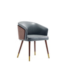 Manhattan Comfort - Lot de 2 chaises de salle à manger modernes Reeva 59 cm, revêtement similicuir, noyer et gris graphite-10