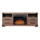 Manhattan Comfort - Ensemble de 2 cheminées modernes Richmond 60 po - Noir et brun-Cheminée électrique au style industriel chic pour usage intérieur dans le salon