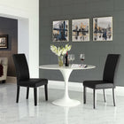 Modway - Parcel Vinyle Fauteuil d’appoint de salle à manger Ensemble de 2 - Noir-Pieds en caoutchouc massif
