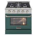 Kucht - 30 po Série KDF Cuisinière Pro Style au gaz propane - Acier inoxydable/Vert-Four à convection extra-large de 4,2 pi³ avec configuration à 5 grilles et grande fenêtre de four pour une visibilité accrue et une cuisson polyvalente