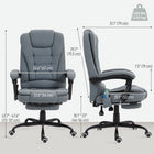Vinsetto - Fauteuil de massage vibrant à 7 points avec repose-pieds et roulettes pivotantes - gris-Repose-pieds rétractable pour surélever vos pieds lorsque vous vous allongez