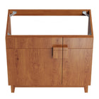 Modway - Miles 36" Armoire de toilette de salle de bain (lavabo non inclus) - Noyer-Pattes en caoutchouc effilées