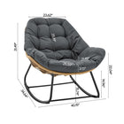 Manhattan Comfort - Ensemble de 6 fauteuils à bascule modernes d'extérieur Benson - Gris-Fabriqué en tissu imperméable de haute qualité avec un revêtement résistant aux UV