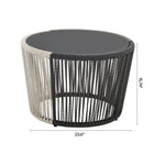 Manhattan Comfort - Ensemble de conversation de patio moderne Ashland 3 pièces - Crème - Ensemble de 5-Plateau de table en acier de haute qualité résistant aux intempéries